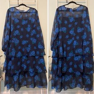 Draper James for Eloquii Floral Print Swiss Dot Dress